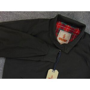 Baracuta G9 Jacket Mens 40 Black Solid Harrington Fraser Tartan Bomber Coat
